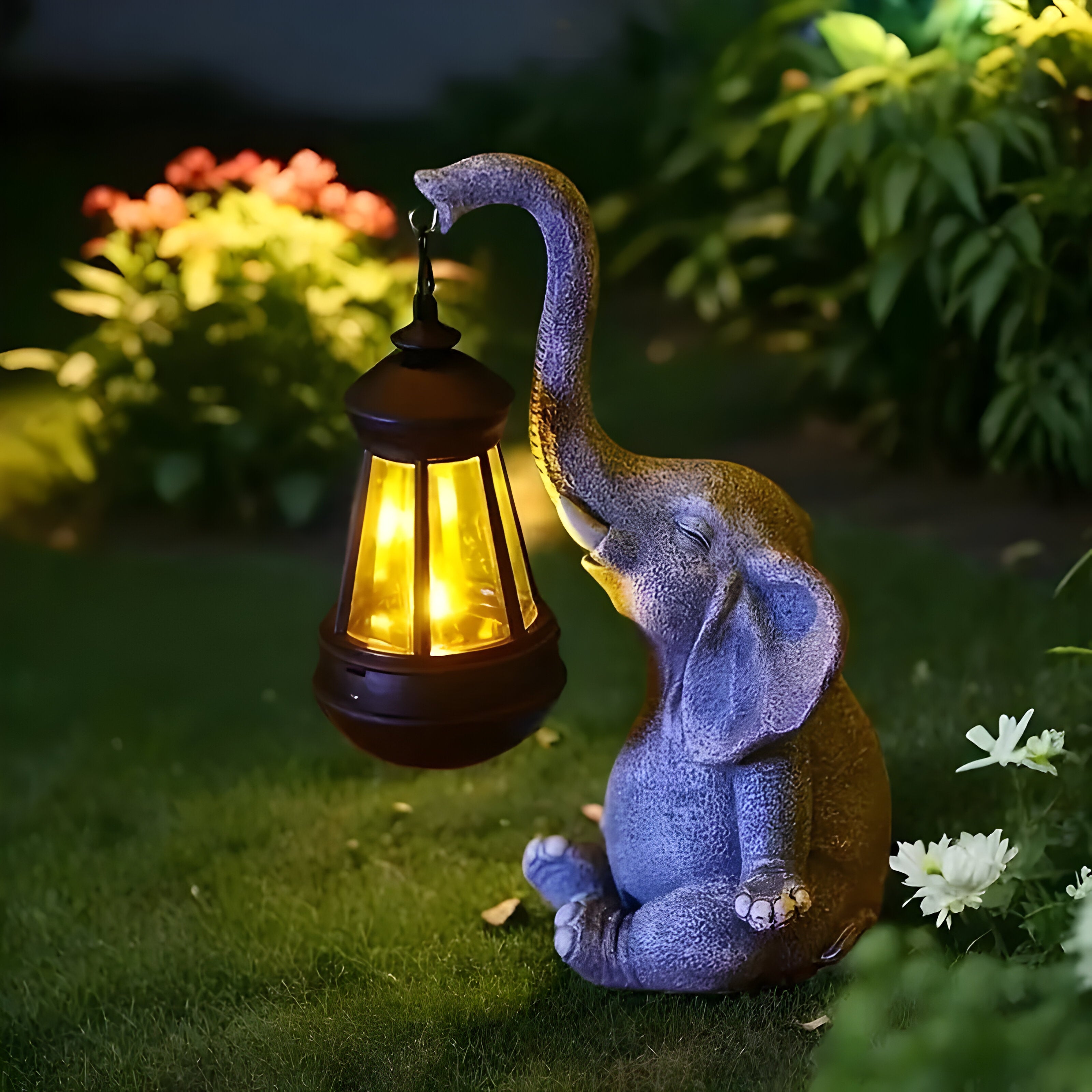 SunTrunk Light – Solarbetriebene Elefanten-Statue mit Licht