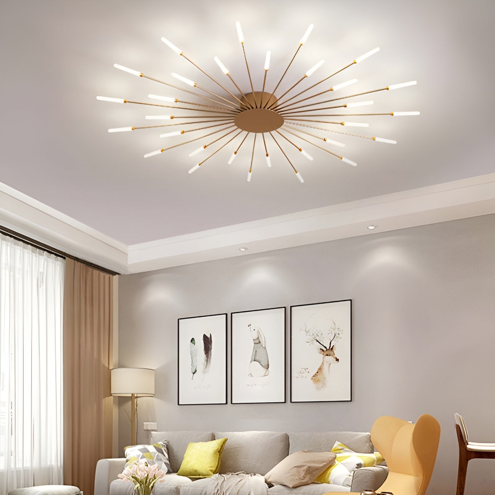 CelestialArc Light - Moderne Feuerwerk LED-Deckenleuchte