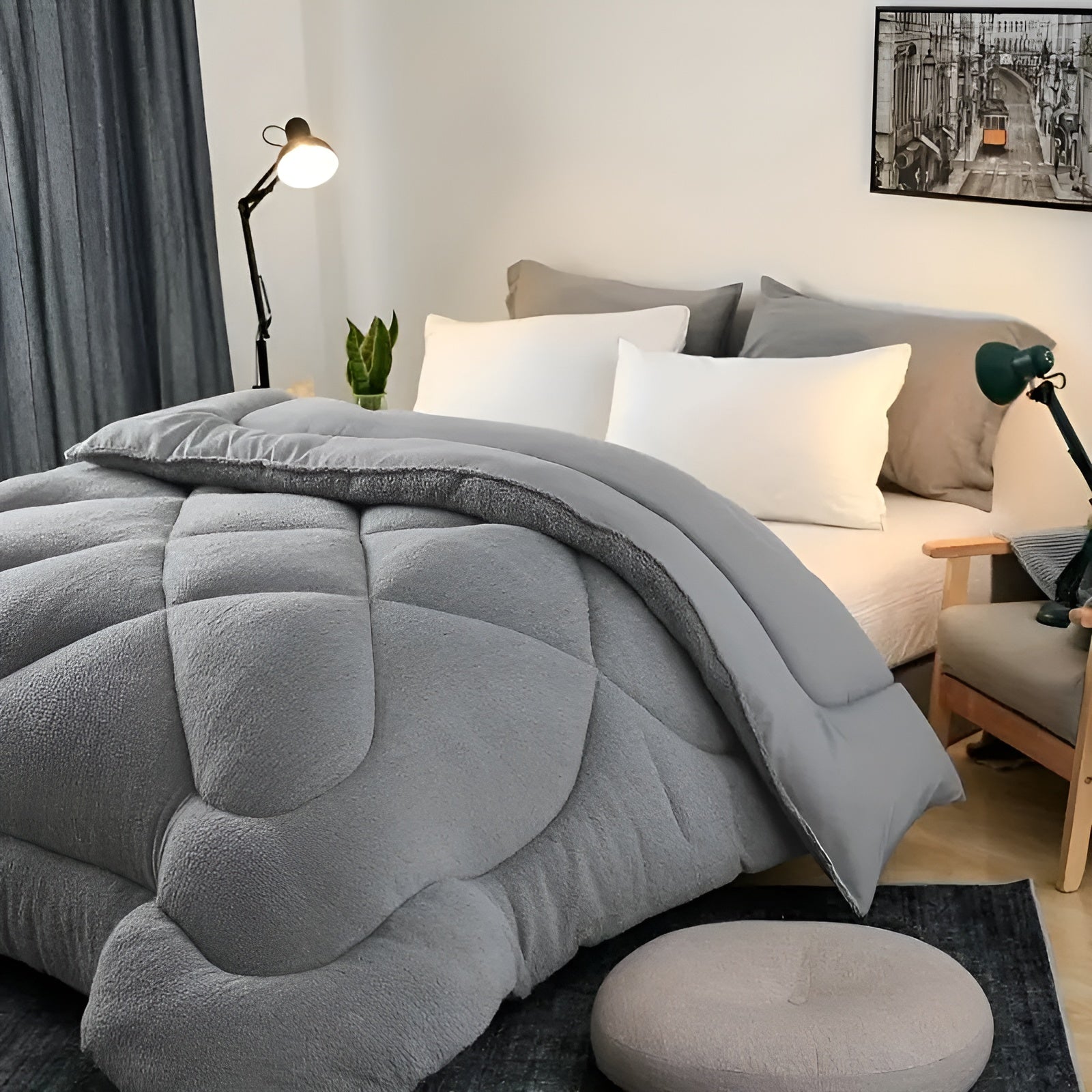 Warme Milchvlies-Steppdecke – extra weich und wärmespeichernd | Ideal für Herbst und Winter