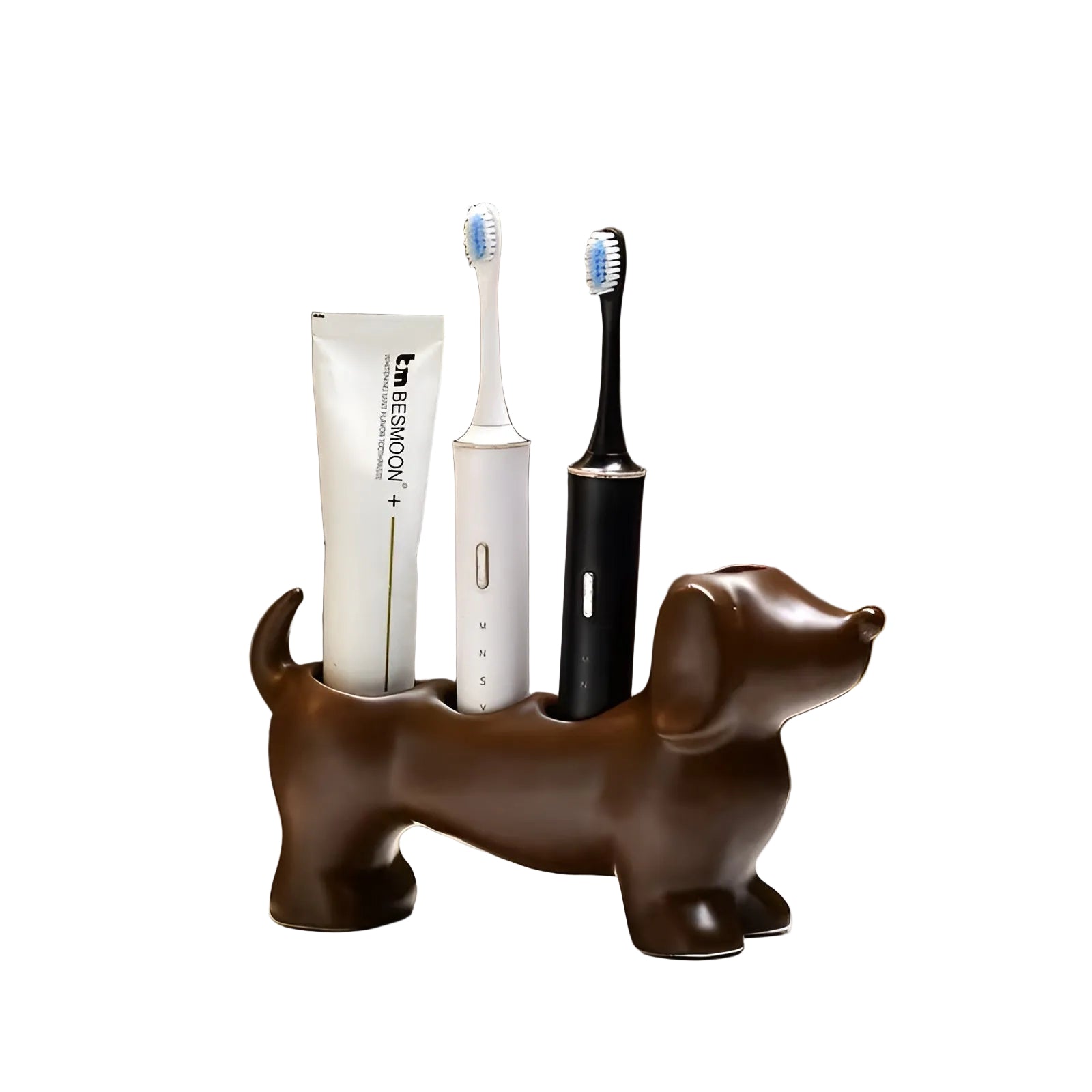Keramischer Zahnbürstenhalter für Hunde – Hygienisch & Dekorativ | Perfekt für Waschbecken und Badregal - Wandregal