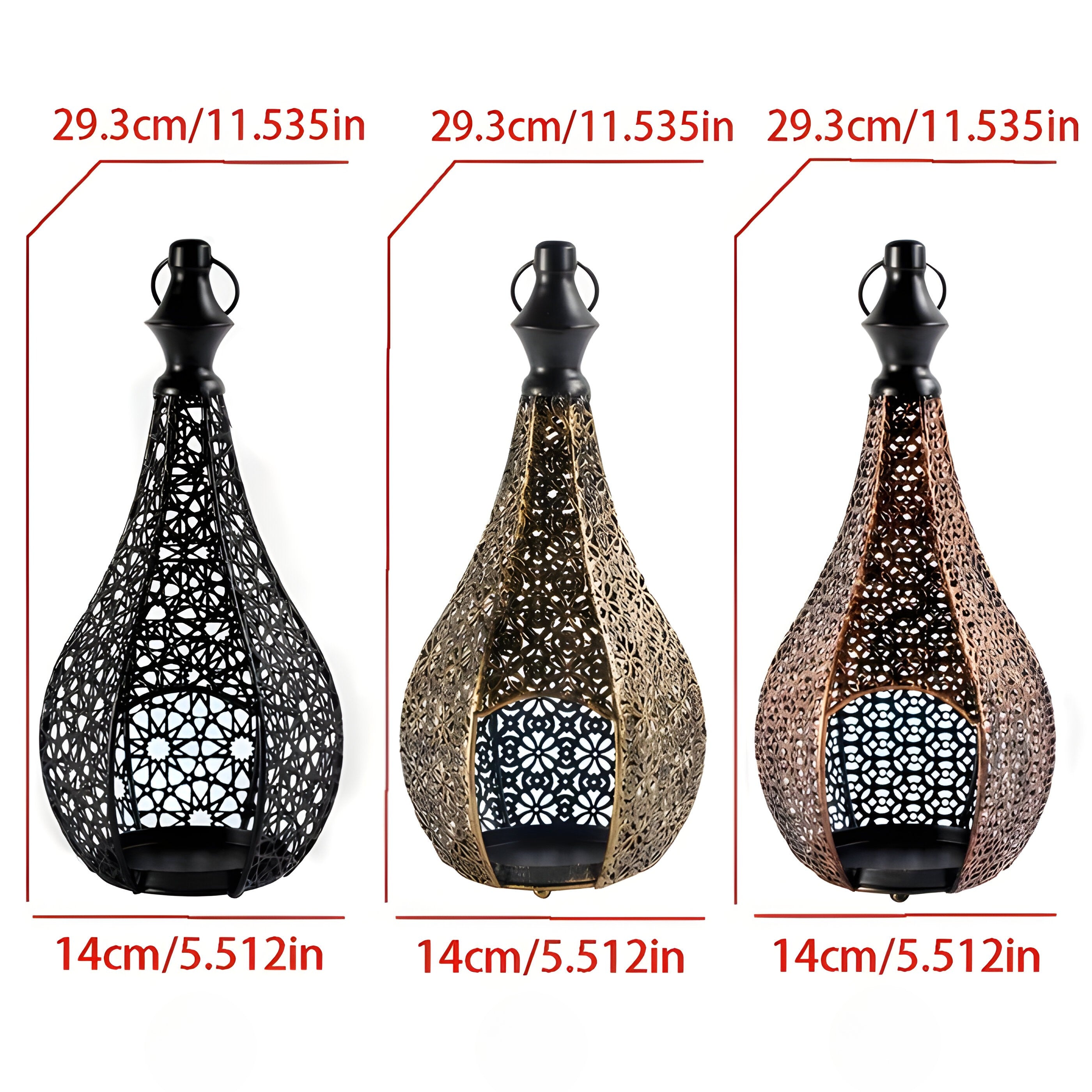 MoroccanGlow Laterne - Vintage Metall Kerzenständer Laterne