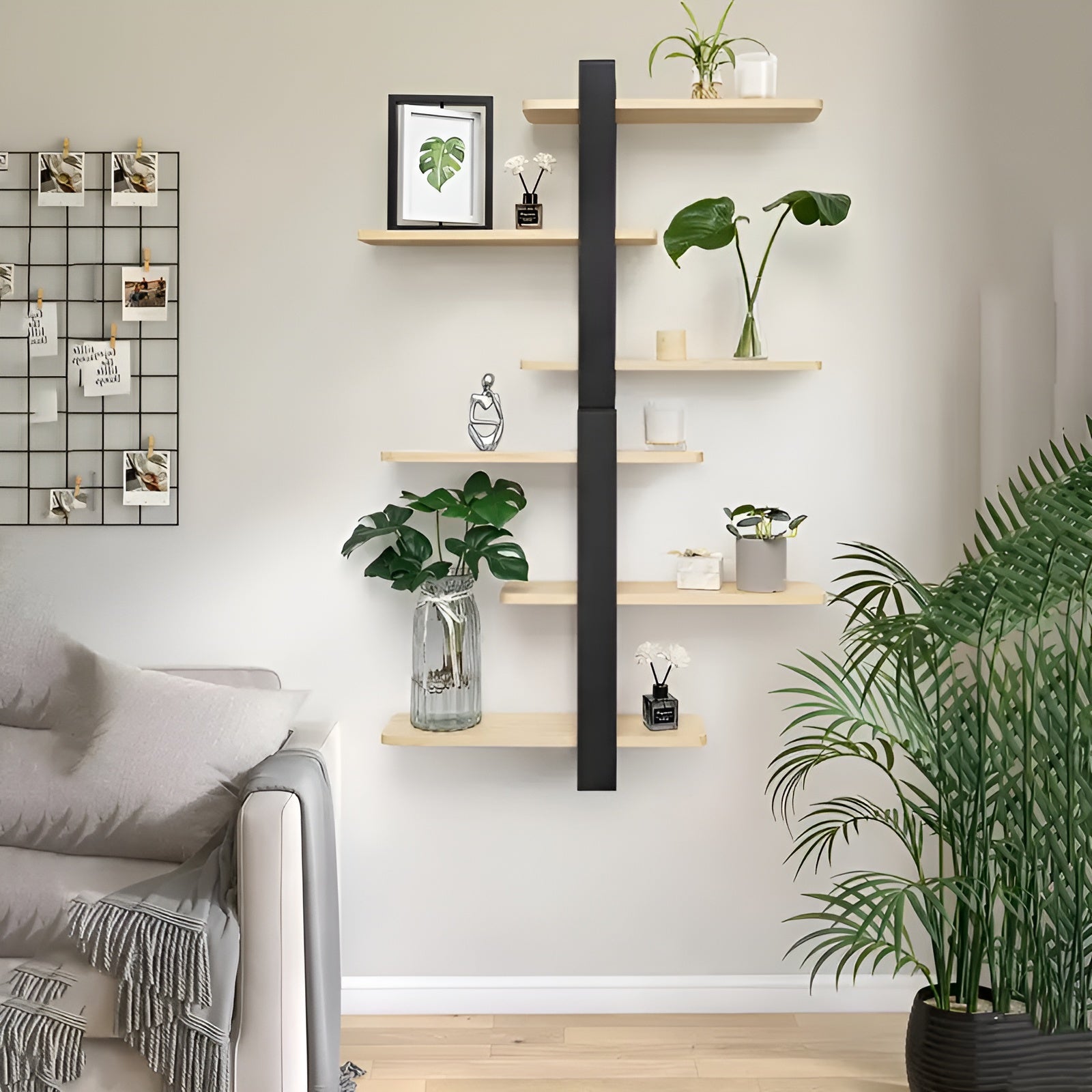 Wandregal aus Kiefernholz – 3 Ebenen und stabil | Perfekt für die Wohnraumgestaltung