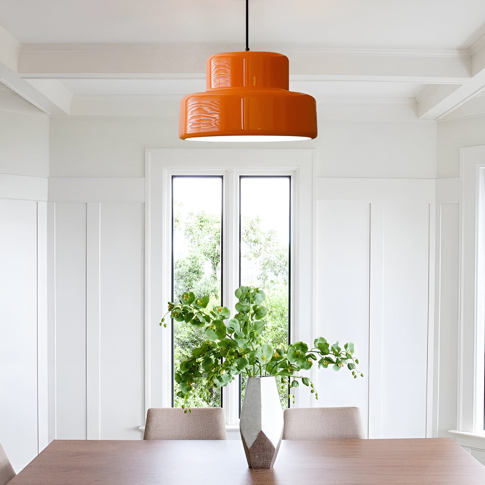 Bauhaus-Hängelampe – Vintage Optik in Orange | Stilvolle Pendelleuchte für Ihr Zuhause