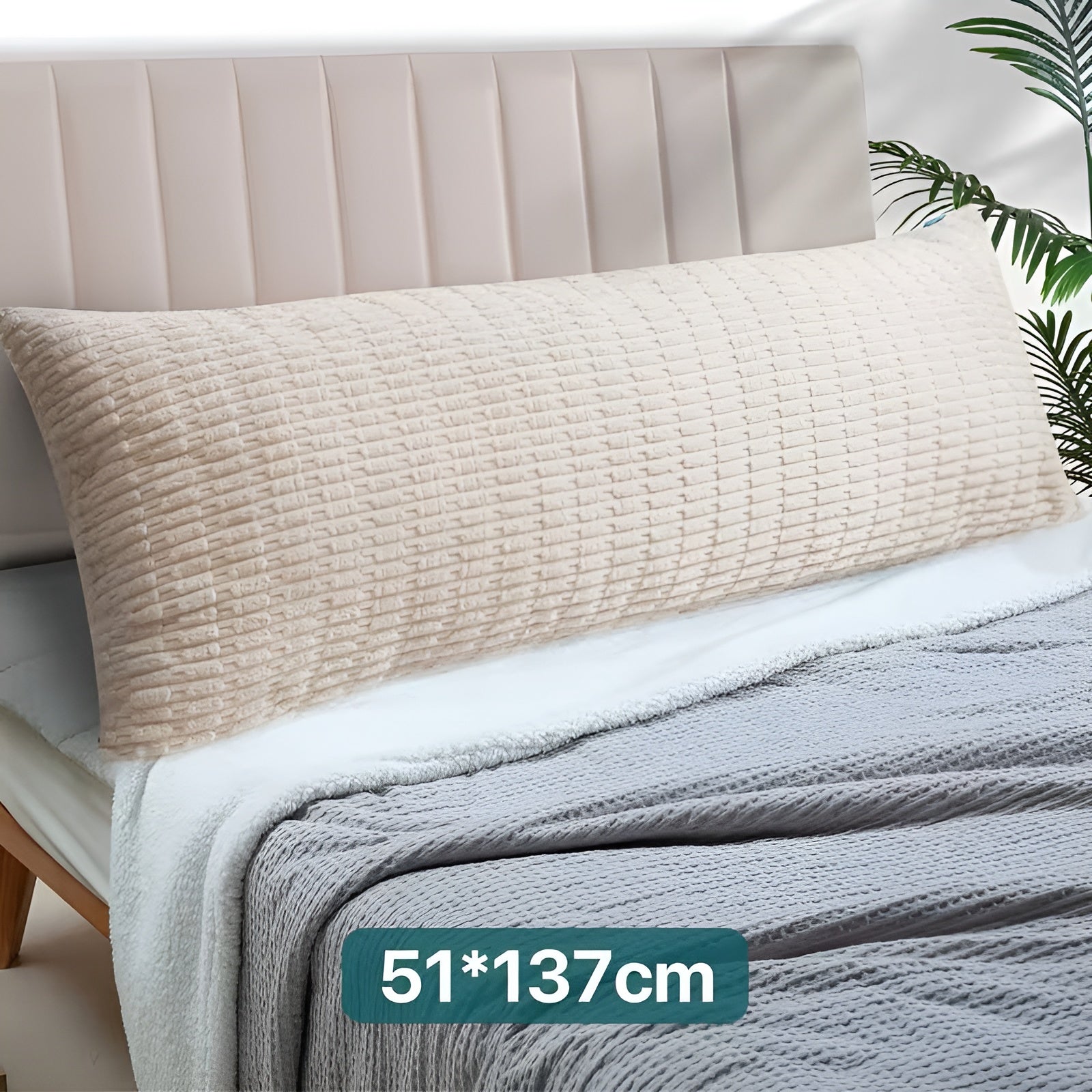 Cord-Kissen im Boho-Stil – Weich und Dekorativ | Perfekt für Sofa und Wohnzimmer - 51cm*137cm / Beige - Kissen