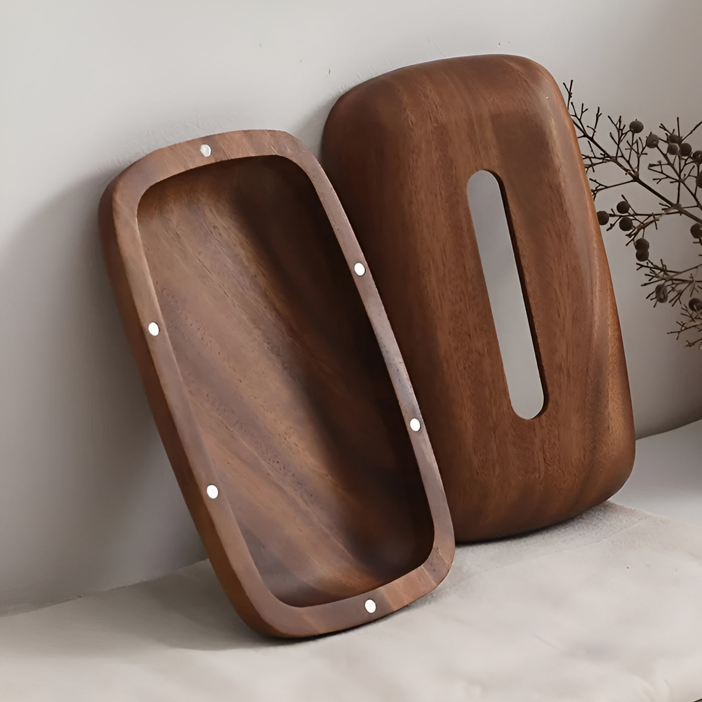 Taschentuchbox aus Walnussholz – Elegant und Funktional | Stilvolles Wohnaccessoire - Handtasche