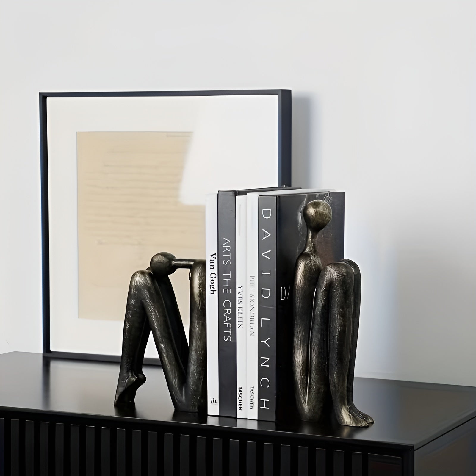 2-teiliges Skulpturen-Set aus Kunstharz – Moderne Menschenfiguren | Dekorativ für Regal & Wohnzimmer - Skulptur