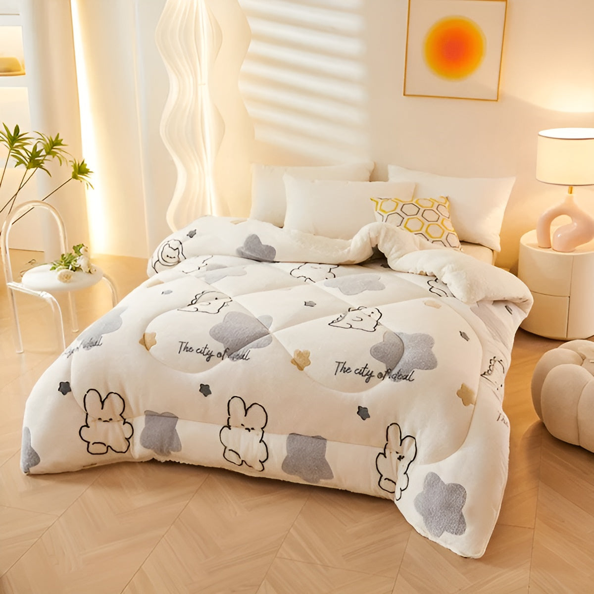 Flanell-Bettdecke mit Blumenmuster – Weich und Gemütlich | Perfekt für das Schlafzimmer