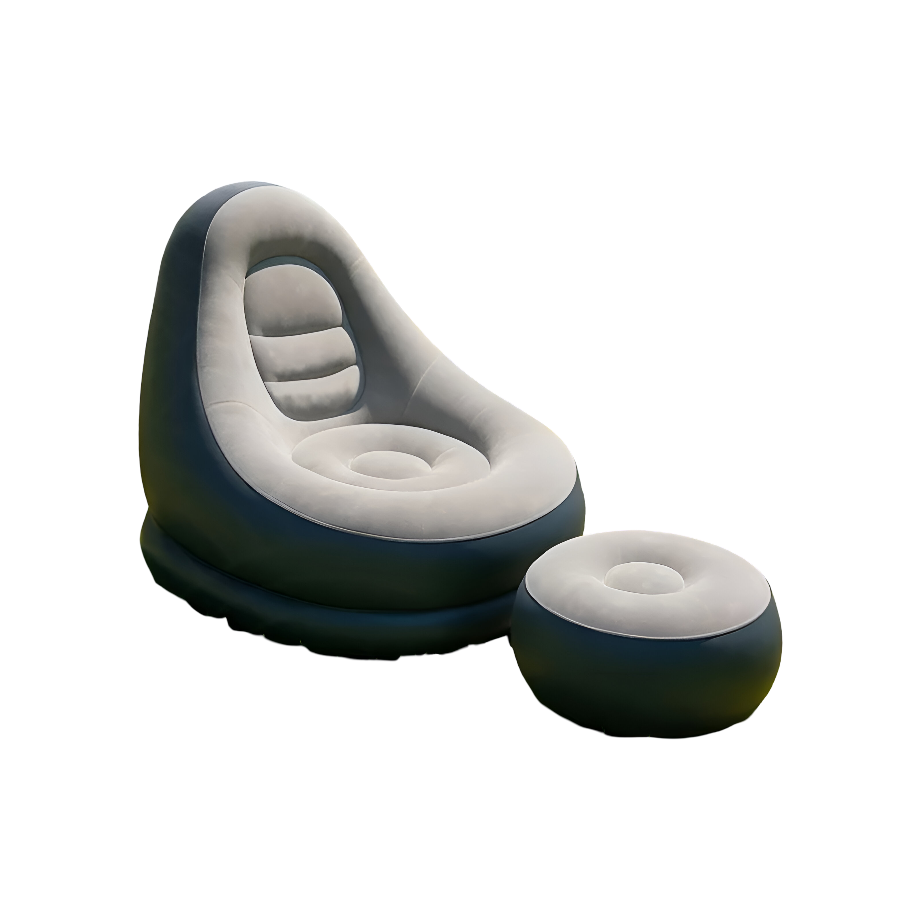 Aufblasbares Sofa mit Hocker– Schnell aufblasbar & ideal für Camping oder Wohnbereich