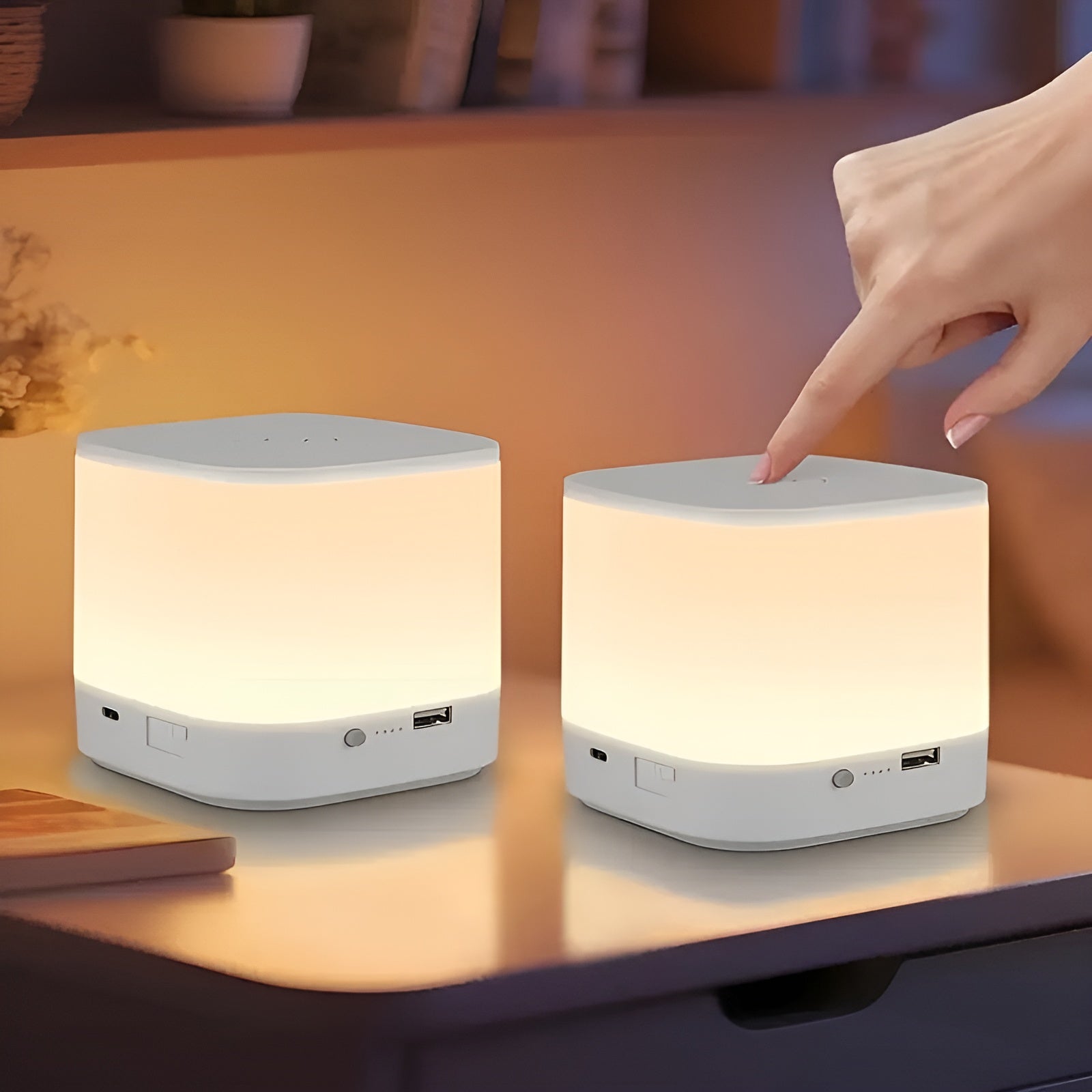LED-Tischlampe mit Touch-Dimmer – Einstellbare Helligkeit & Farbtemperatur | USB-Aufladung, Timer, Ideal fürs Schlafzimmer