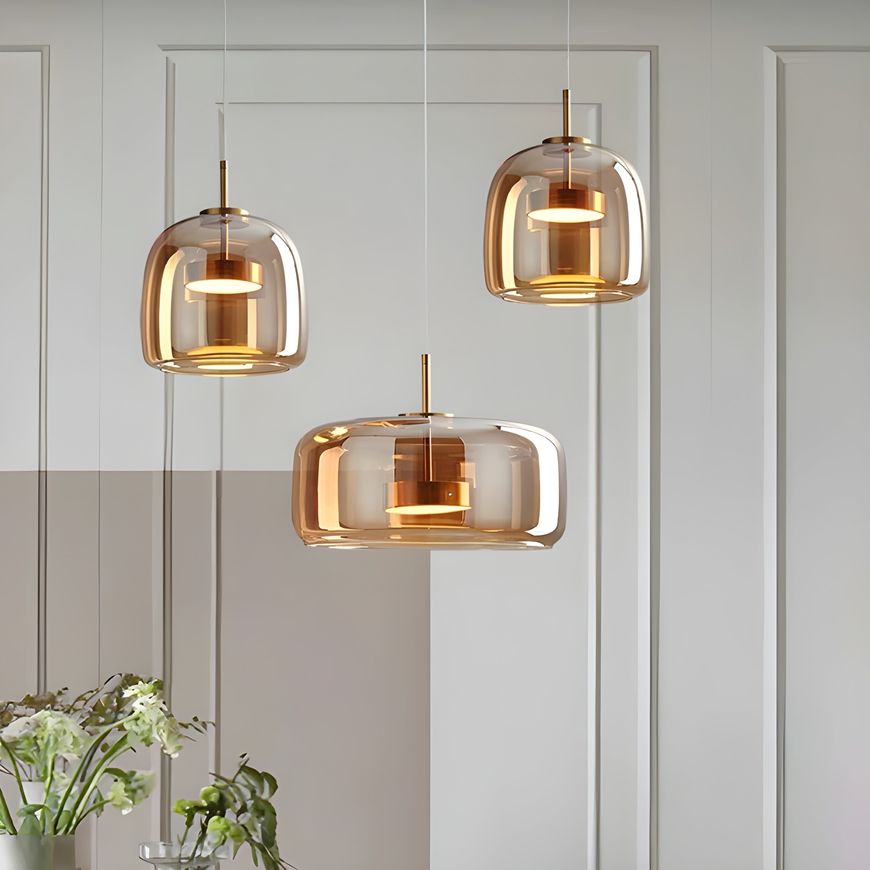 GlaceLuxe Light - Retro LED Glas Pendelleuchte