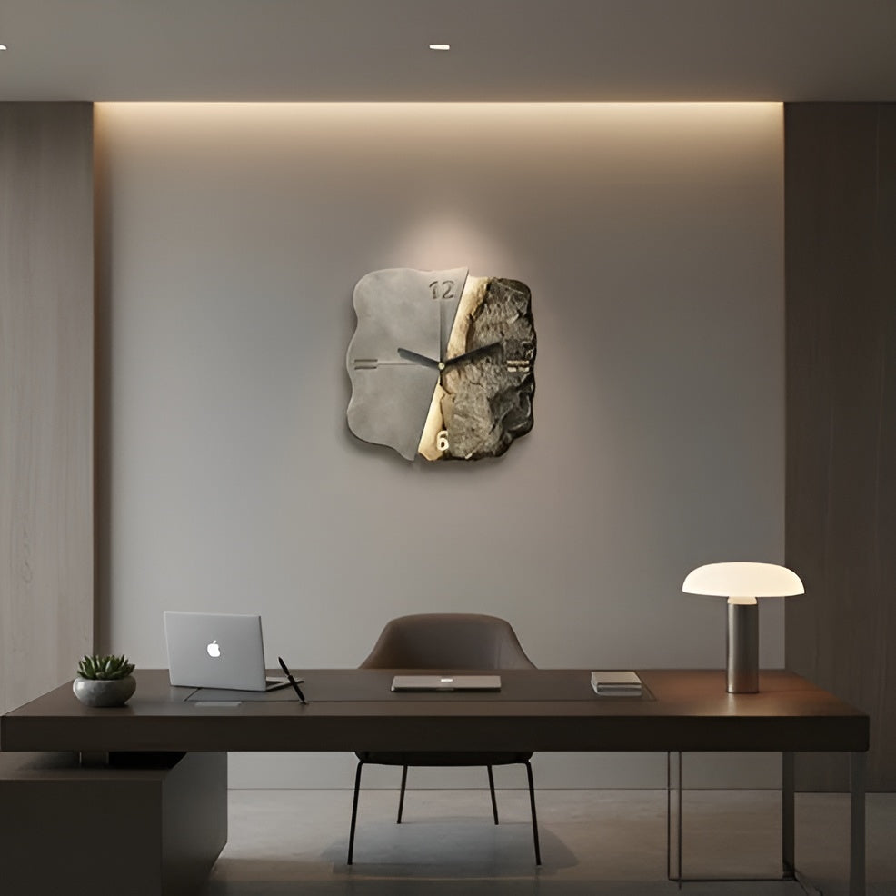 Sandstein-Wanduhr – Modernes 3D-Design | Dekorativ für Wohnzimmer und Büros