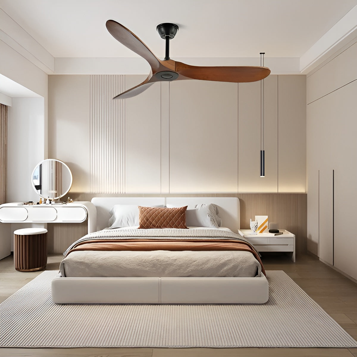 Holz-Deckenventilator – Modern & Geräuscharm | Perfekt für Sommer & Winter