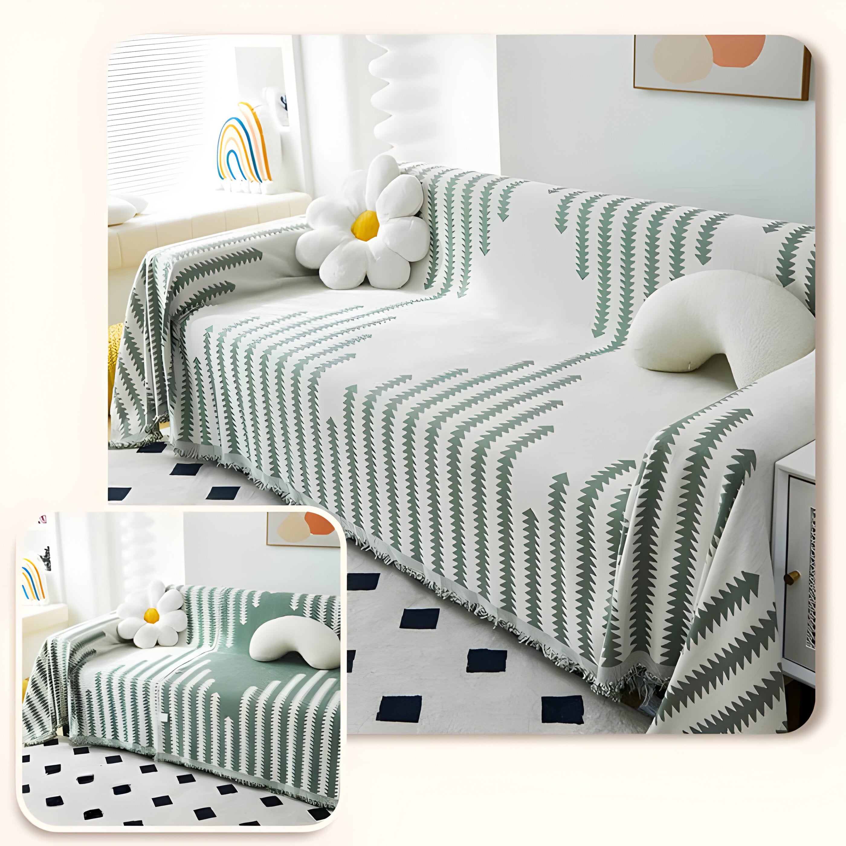 HomeHaven Cover - Doppelseitige Chenille-Stoff-Sofahusse