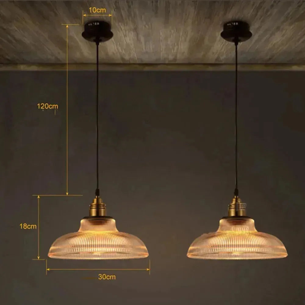 LumiAura Light - Nordische Vintage-Glas-Pendelleuchte
