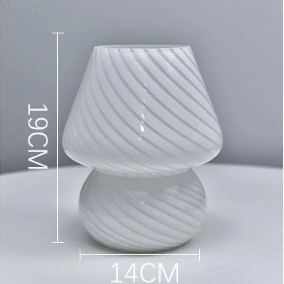 Anik - Kleine Pilz Glas Tischlampe - Elegare - DEA026 -