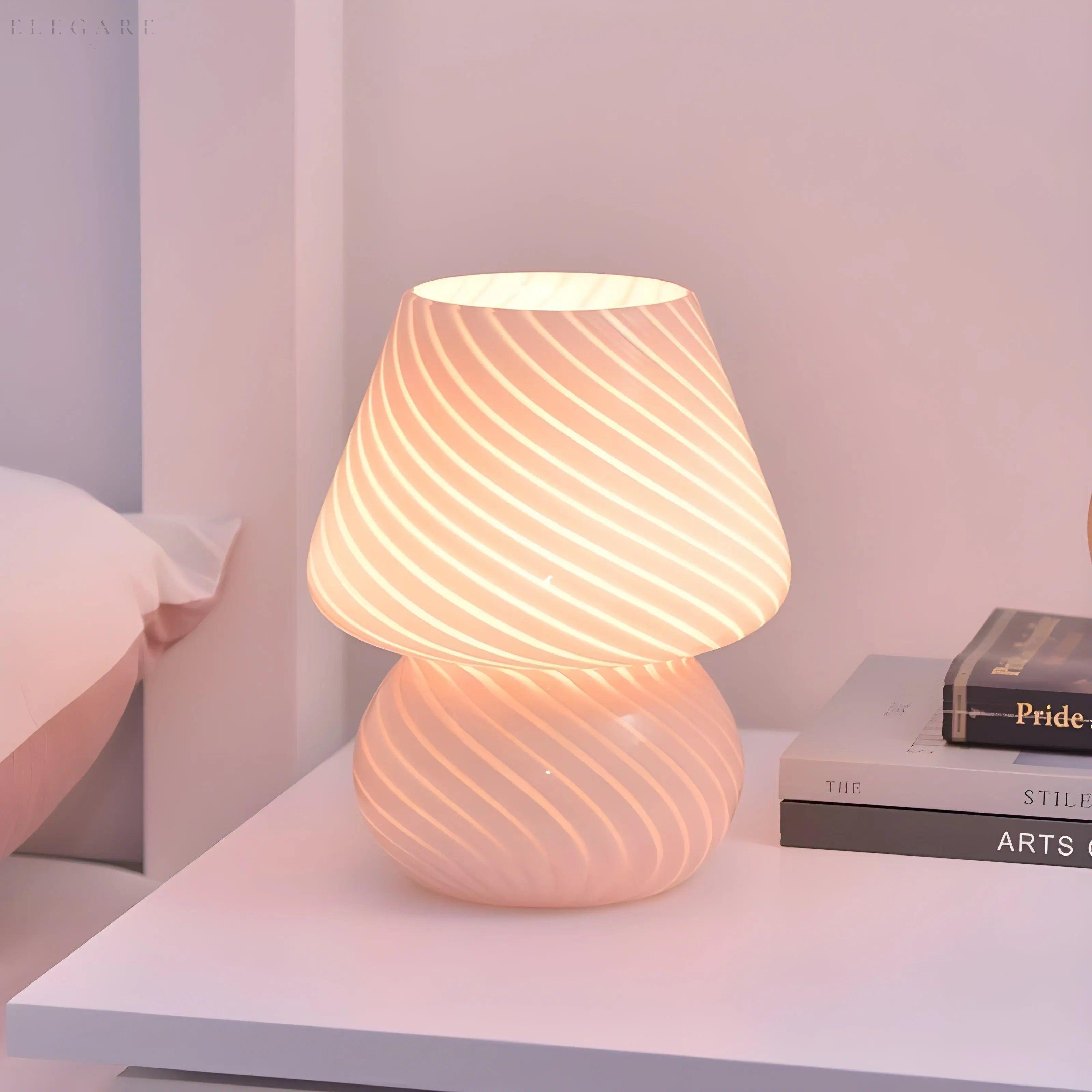 Anik - Kleine Pilz Glas Tischlampe - Elegare - DEA026 -