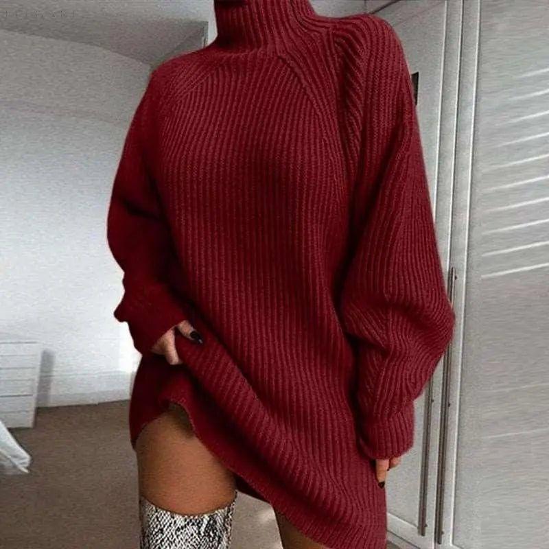 Annie Winter Kleid - Schön warm und bequem - Elegare - DEA061 - Wein-2XL