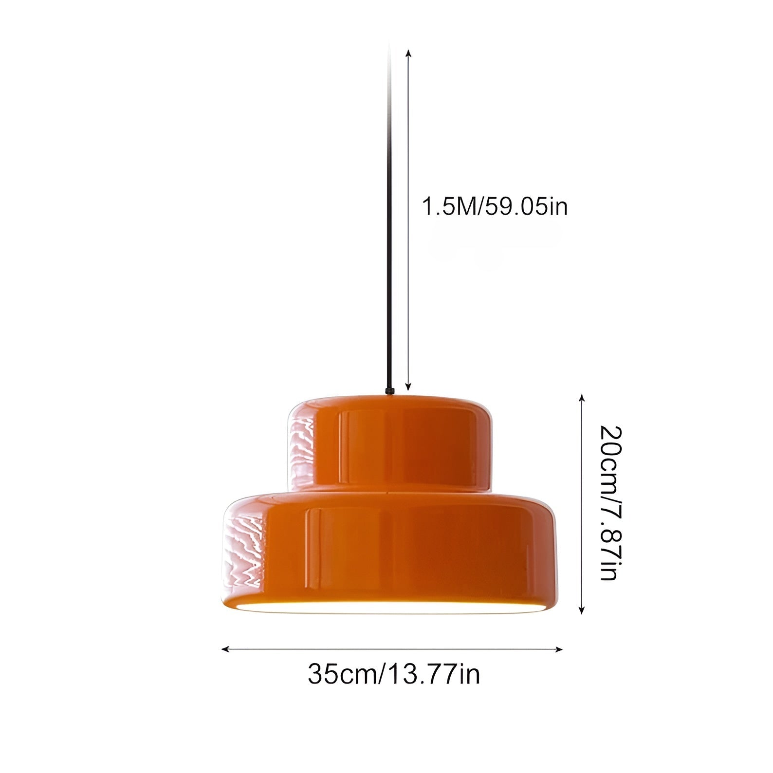 Bauhaus-Hängelampe – Vintage Optik in Orange | Stilvolle Pendelleuchte für Ihr Zuhause