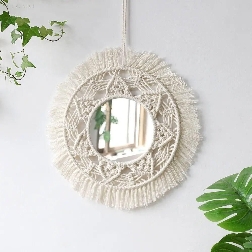 BohoDecor Spiegel - Ästhetischer Runder Boho Wandspiegel Elegare