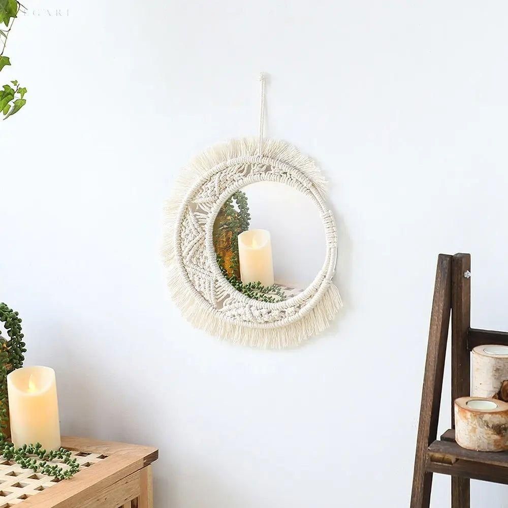 BohoDecor Spiegel - Ästhetischer Runder Boho Wandspiegel Elegare