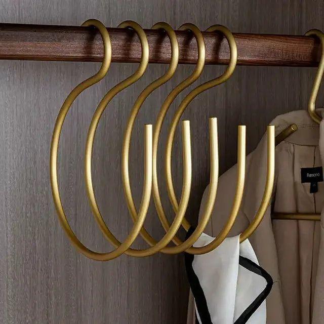 Chic Suit - Elegante Garderobe S Form Kleiderbügel (1+4 Stück) - Elegare - DEA161 - Gold