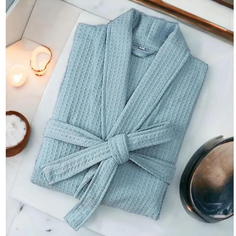 Classic Turkish Cotton Waffle Bathrobe veloravault