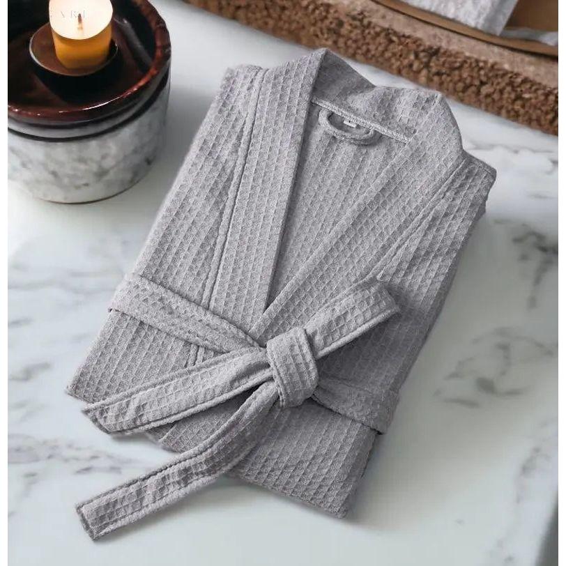 Classic Turkish Cotton Waffle Bathrobe veloravault