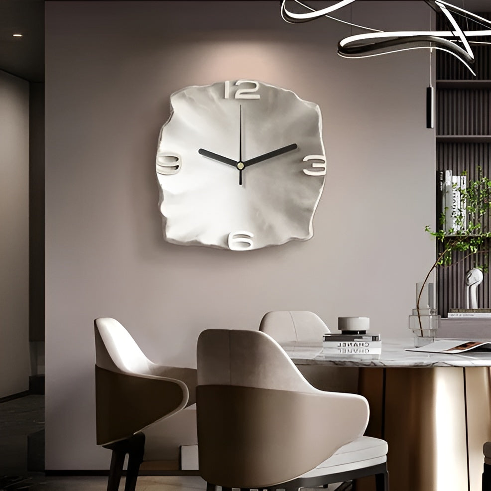 Sandstein-Wanduhr – Modernes 3D-Design | Dekorativ für Wohnzimmer und Büros