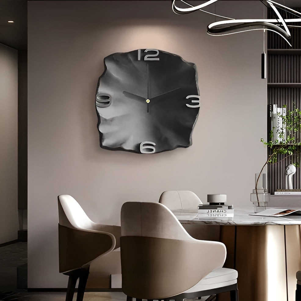 Sandstein-Wanduhr – Modernes 3D-Design | Dekorativ für Wohnzimmer und Büros