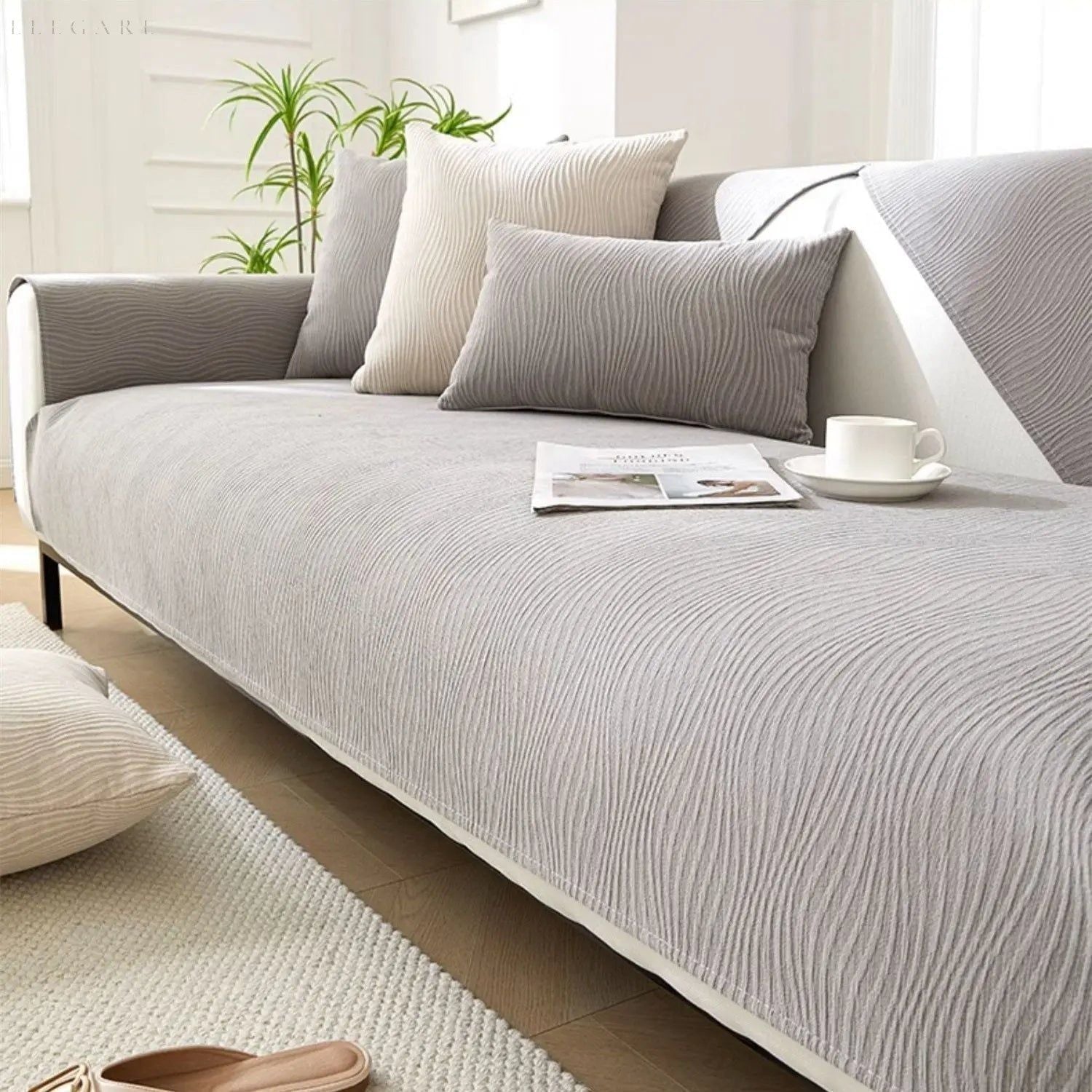 Cloud Sofa - Eleganter und Superbequemer Chenille Sofa Bezug L form - Elegare - DEA186 - Dunkelgrau-110x240cm