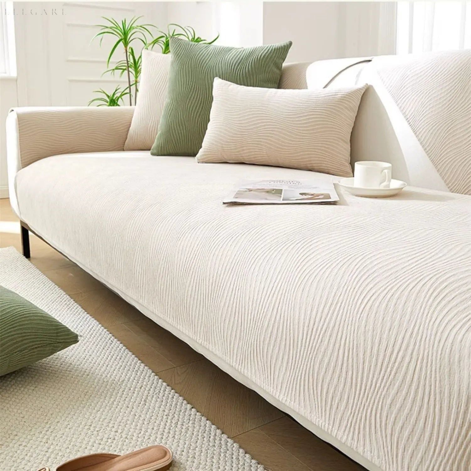 Cloud Sofa - Eleganter und Superbequemer Chenille Sofa Bezug L form - Elegare - DEA186 - Weiß-110x240cm