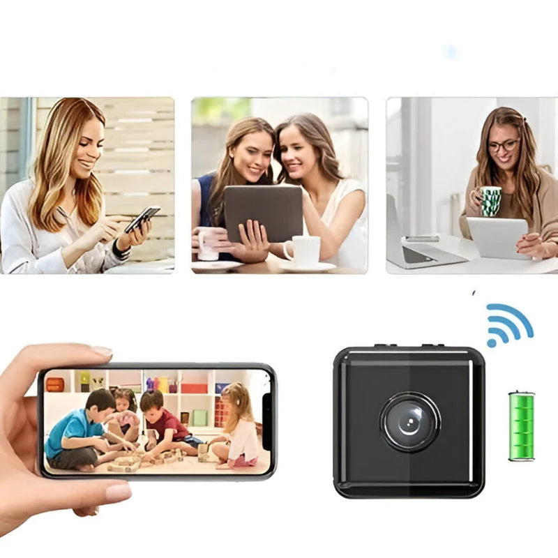 Kompakte drahtlose WLAN-Überwachungskamera – Minikamera mit Live-Streaming