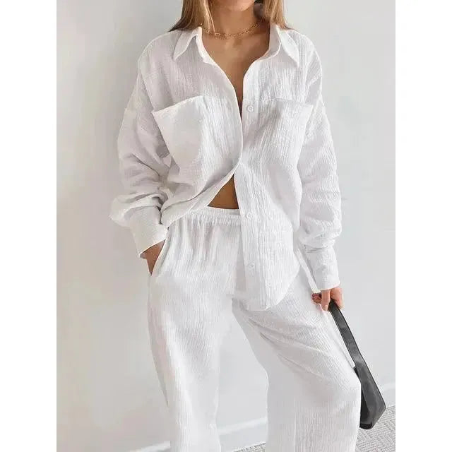 Cotton Dreams Pajama Sets - Elegare - DEA144 - Weiß-L