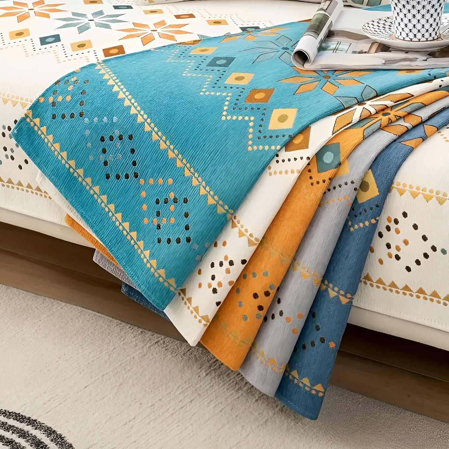 Sofabezug im Boho-Stil – Elastisch & Ganzjährig Nutzbar | Schützt und Verleiht Neue Optik