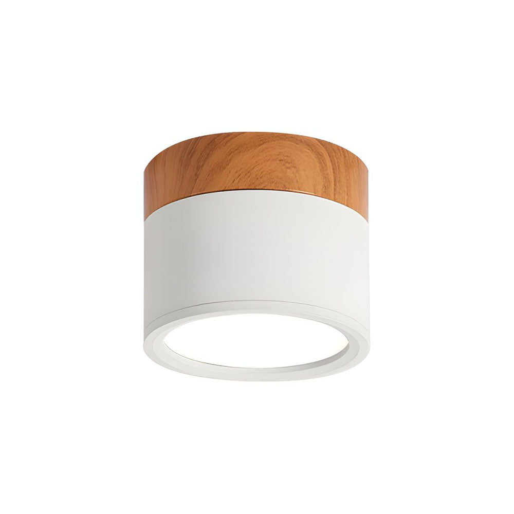 Cylinda LED-Deckenleuchte Wohnzimmer mit Holzdetail – energiesparende Innenbeleuchtung, Ansicht 4