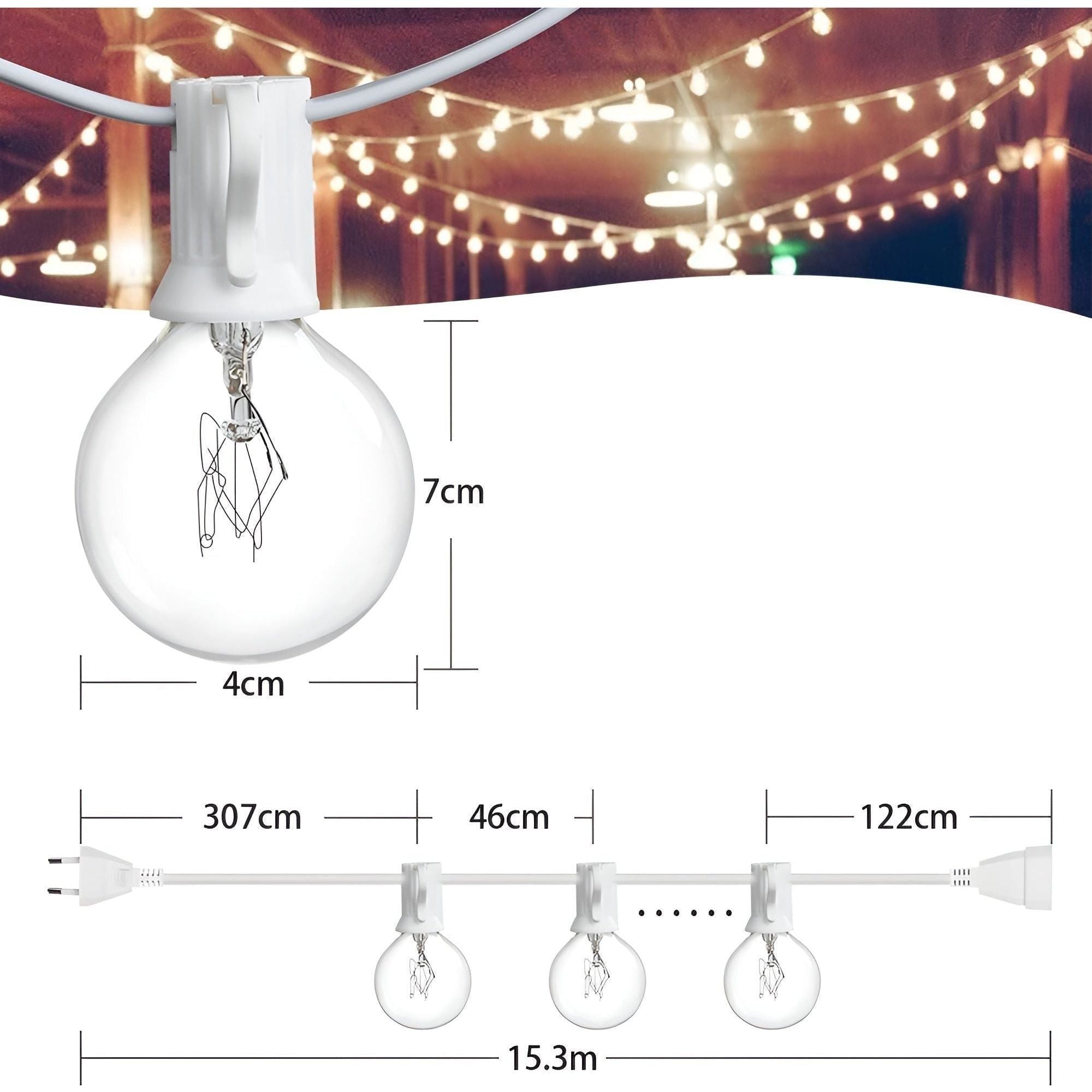 FairyFlicker String Lights - Luxuriöse Terrassenbeleuchtung mit wasserdichtem Schutz - Elegare