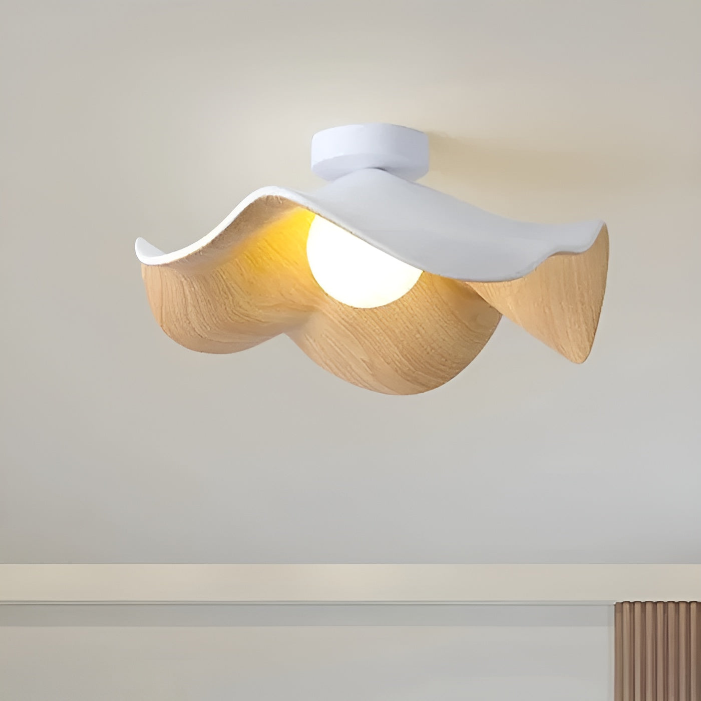 PetalBeam Light – Nordische Lotusblatt-Holz-Deckenleuchte