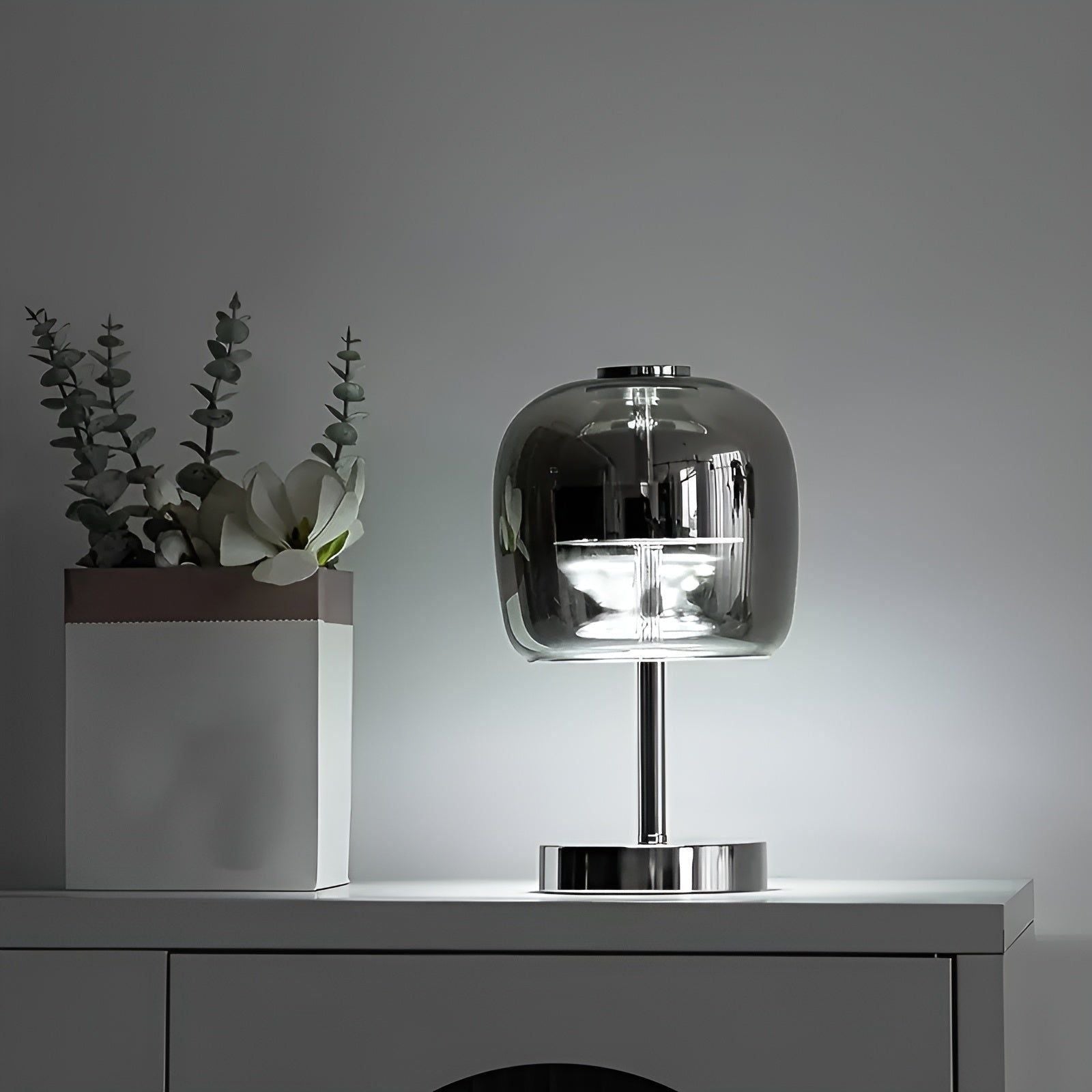 Lux Shine Lampe - Elegant Elektroplattiert Glas-Schreibtischlampe für Ambiente-Beleuchtung - Elegare