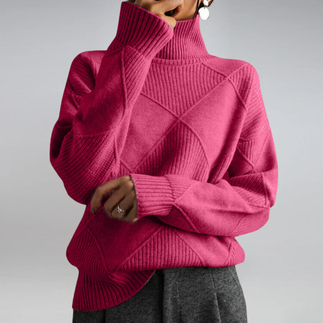 Wollpullover mit Rollkragen für Damen in Orange