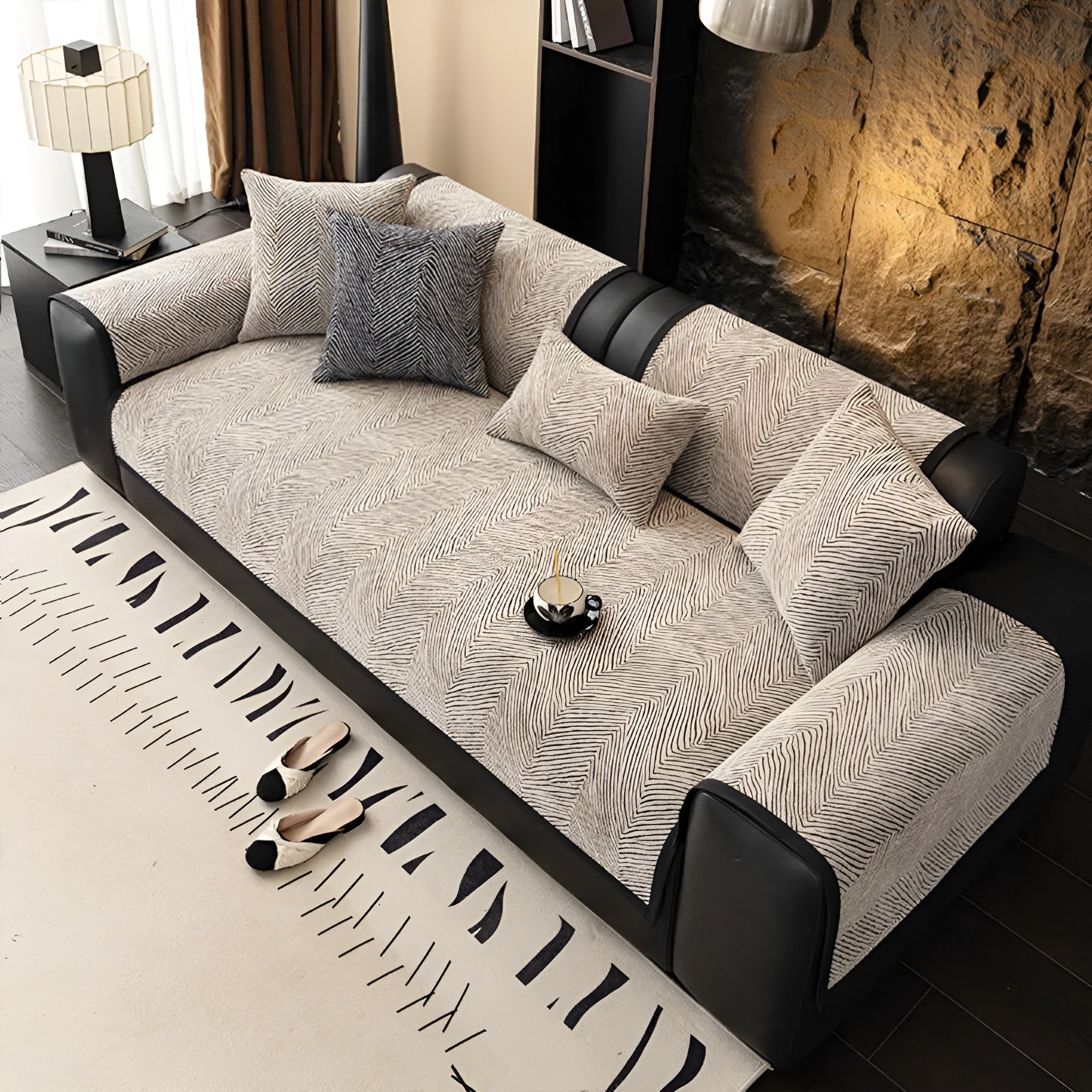 Chenille Sofaüberwurf – Dick & Weich mit Unregelmäßigem Baum-Muster | Perfekt für Wohnzimmer & Schlafzimmer