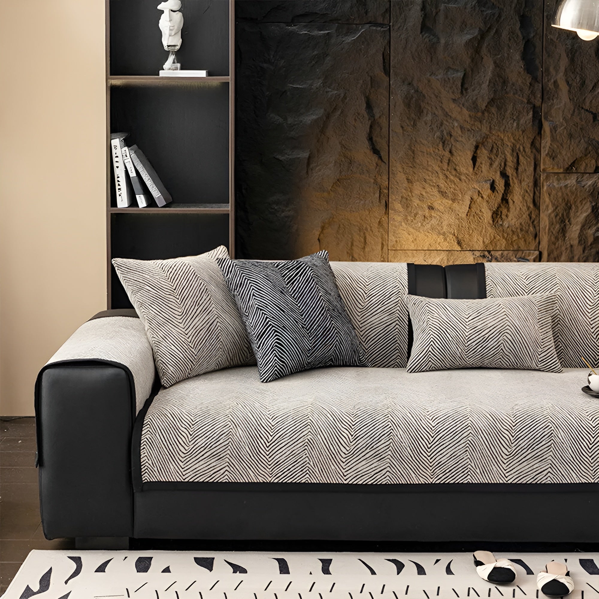 Chenille Sofaüberwurf – Dick & Weich mit Unregelmäßigem Baum-Muster | Perfekt für Wohnzimmer & Schlafzimmer