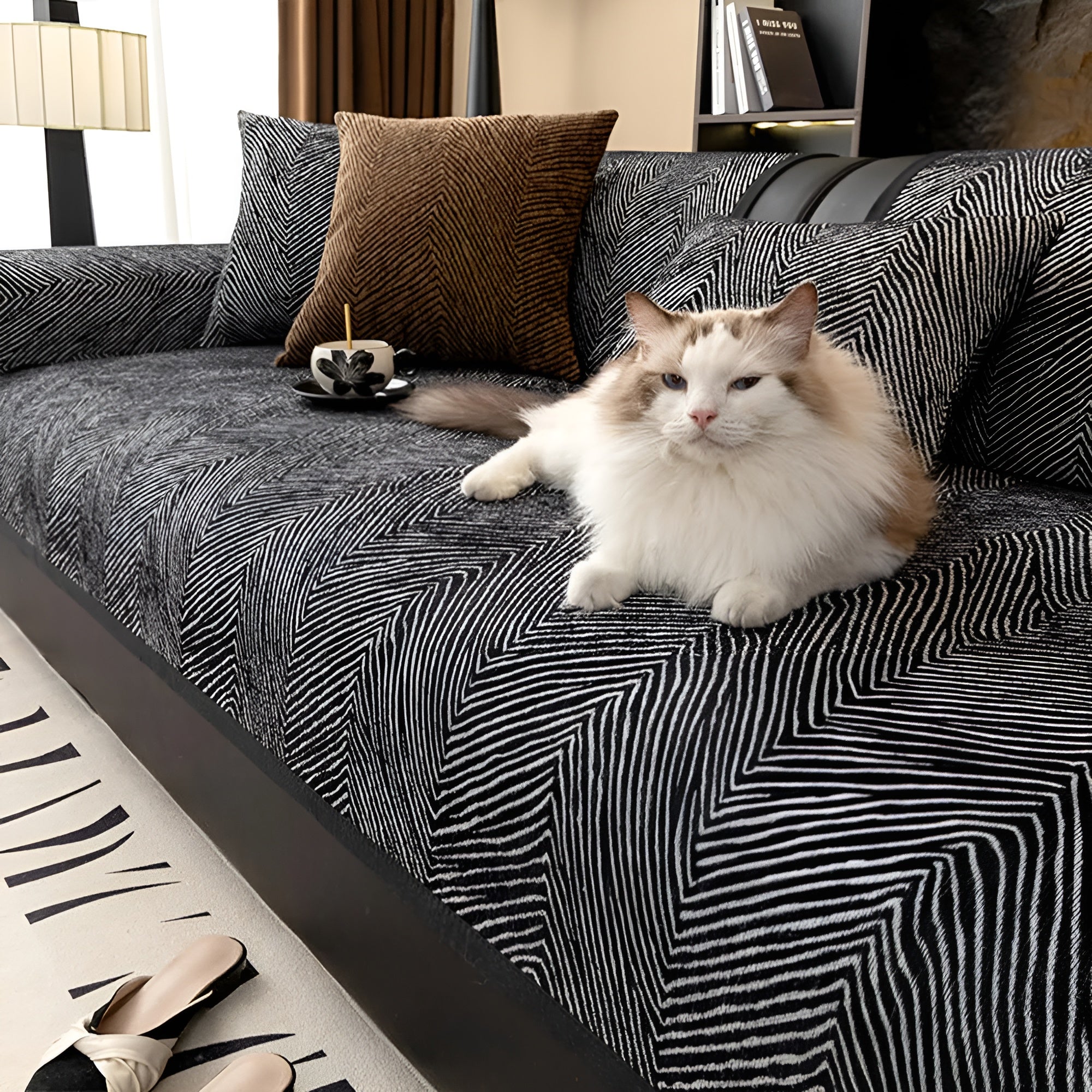 Chenille Sofaüberwurf – Dick & Weich mit Unregelmäßigem Baum-Muster | Perfekt für Wohnzimmer & Schlafzimmer
