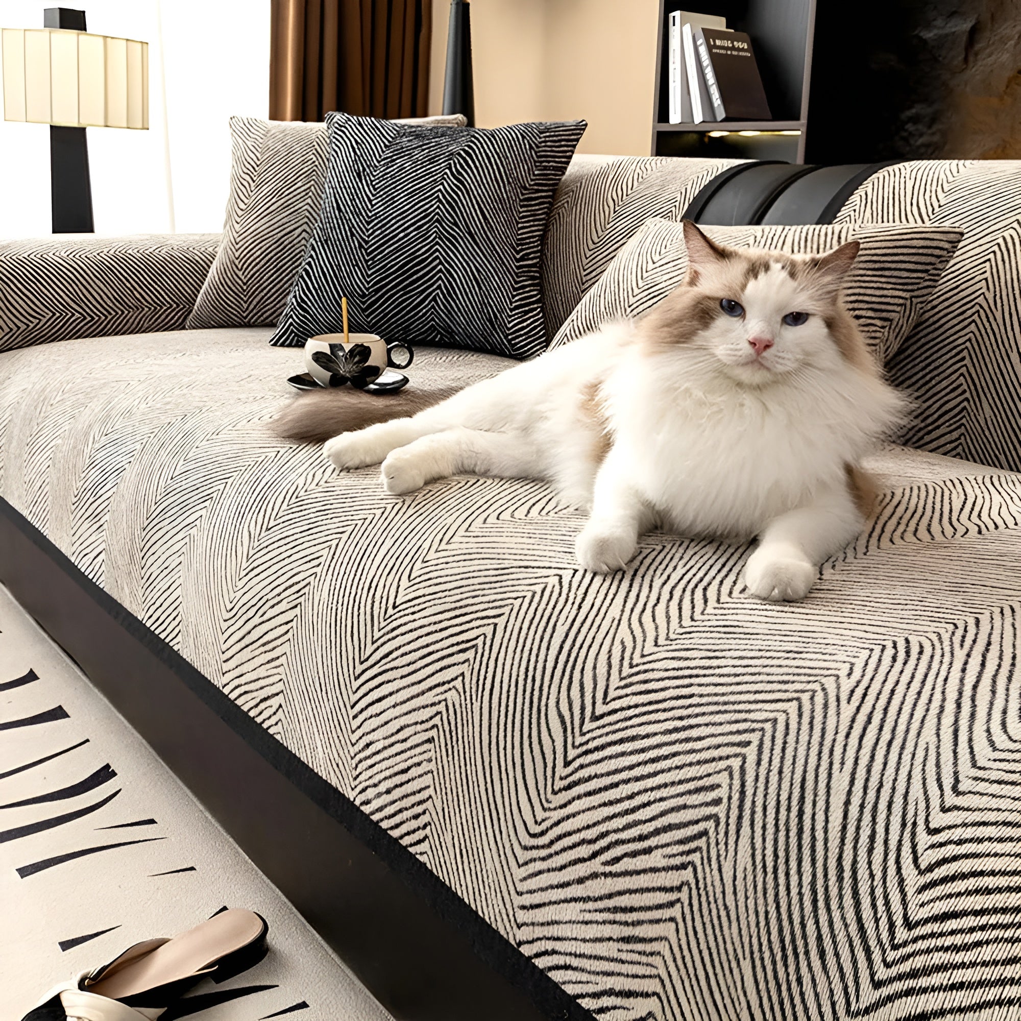 Chenille Sofaüberwurf – Dick & Weich mit Unregelmäßigem Baum-Muster | Perfekt für Wohnzimmer & Schlafzimmer