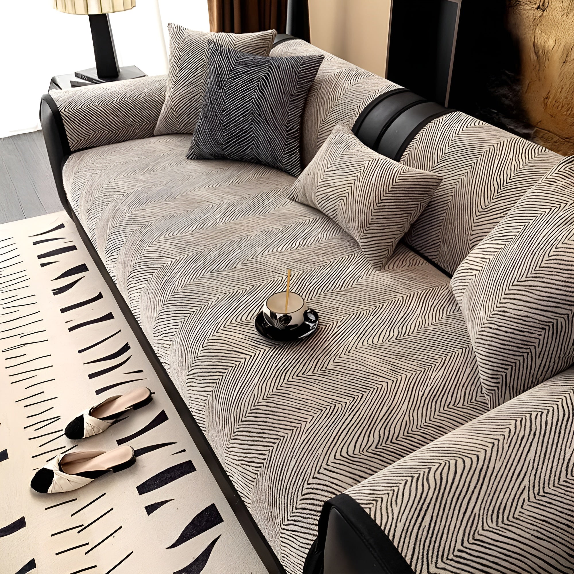 Chenille Sofaüberwurf – Dick & Weich mit Unregelmäßigem Baum-Muster | Perfekt für Wohnzimmer & Schlafzimmer