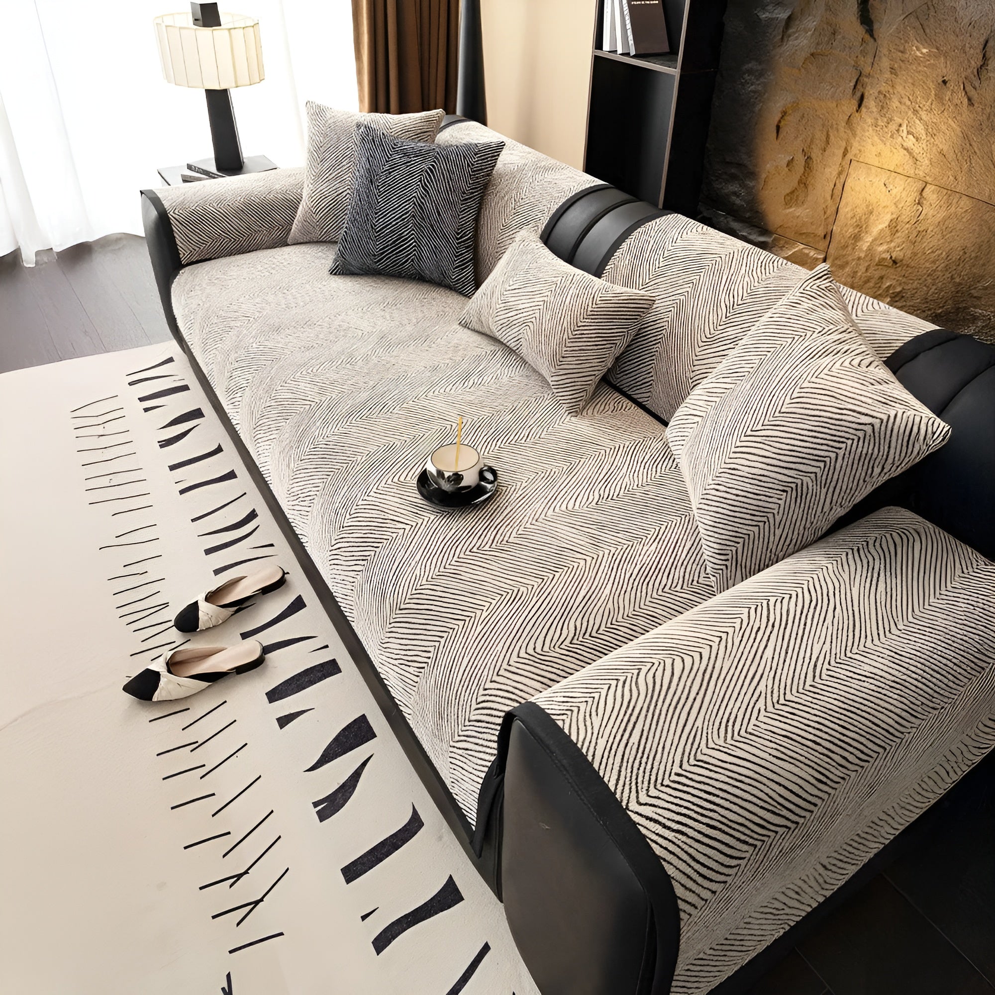 Chenille Sofaüberwurf – Dick & Weich mit Unregelmäßigem Baum-Muster | Perfekt für Wohnzimmer & Schlafzimmer