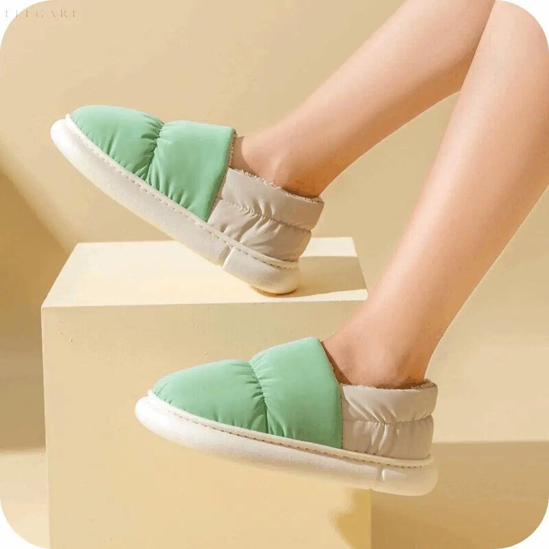 Floffi - Superweiche und kuschelige Winterpantoffeln - Elegare - DEA065 - Green-42-43