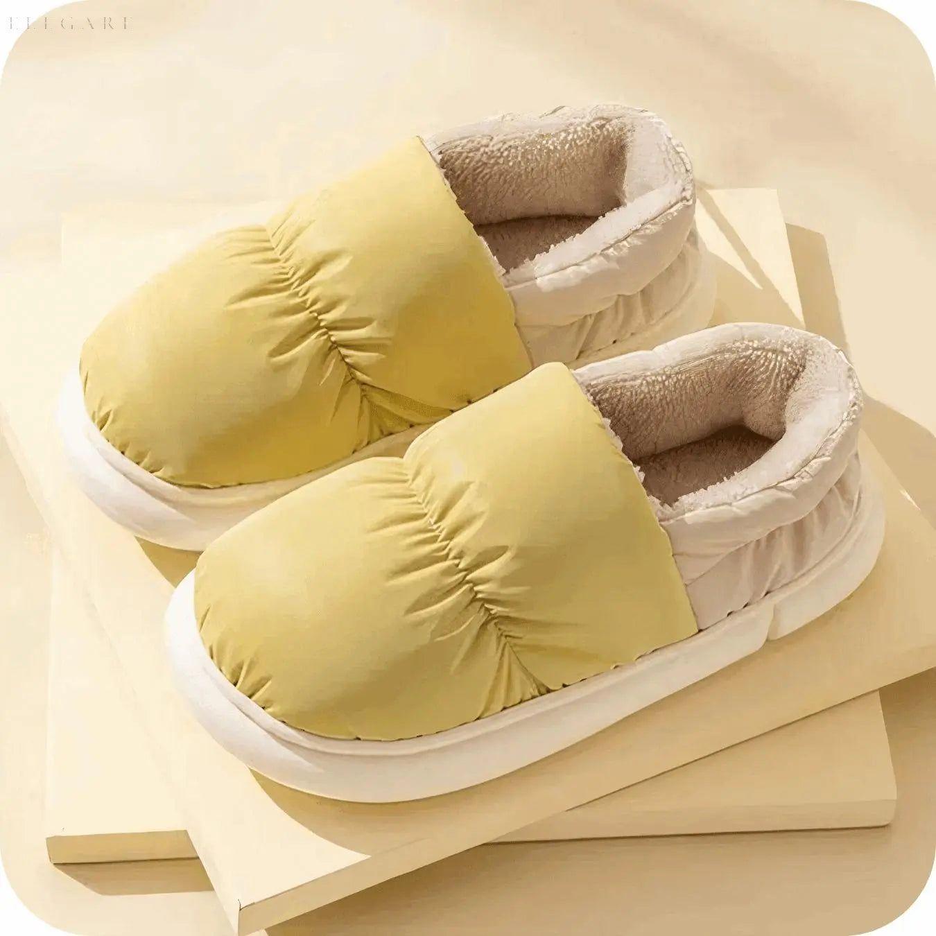 Floffi - Superweiche und kuschelige Winterpantoffeln - Elegare - DEA065 - Gelb-36-37