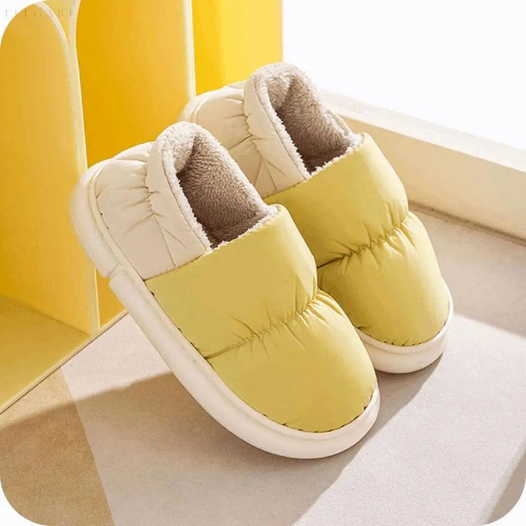Floffi - Superweiche und kuschelige Winterpantoffeln - Elegare - DEA065 - Gelb-38-39