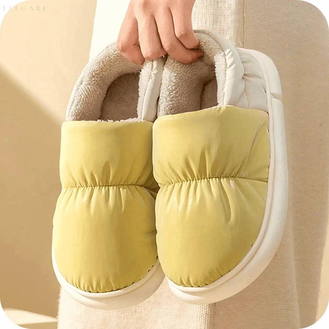 Floffi - Superweiche und kuschelige Winterpantoffeln - Elegare - DEA065 - Gelb-42-43