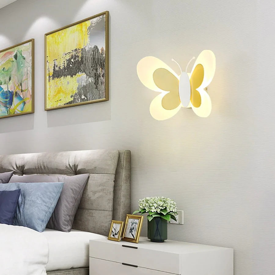 LED-Wandlampe mit Schmetterlingsmotiv – Dekorative Beleuchtung für Wohnräume